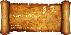 Zanati Tünde névjegykártya