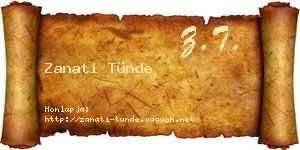 Zanati Tünde névjegykártya