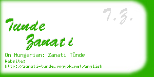 tunde zanati business card
